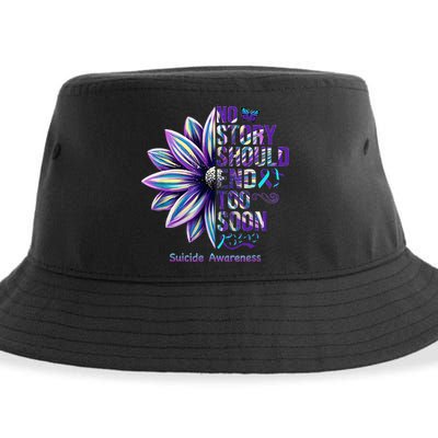 No Story Should End Too Soon Suicide Prevention Awareness Sustainable Bucket Hat