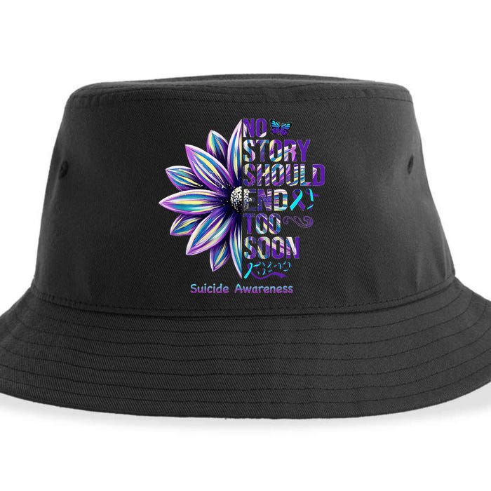 No Story Should End Too Soon Suicide Prevention Awareness Sustainable Bucket Hat