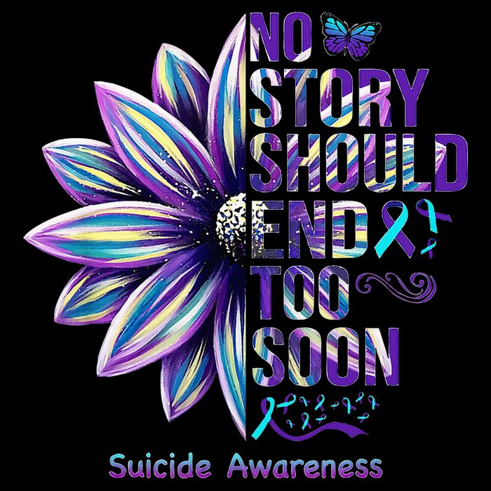 No Story Should End Too Soon Suicide Prevention Awareness Drawstring Bag