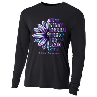 No Story Should End Too Soon Suicide Prevention Awareness Cooling Performance Long Sleeve Crew