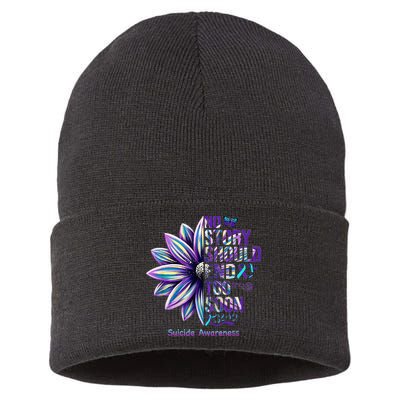 No Story Should End Too Soon Suicide Prevention Awareness Sustainable Knit Beanie