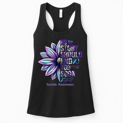 No Story Should End Too Soon Suicide Prevention Awareness Womens Tank Top