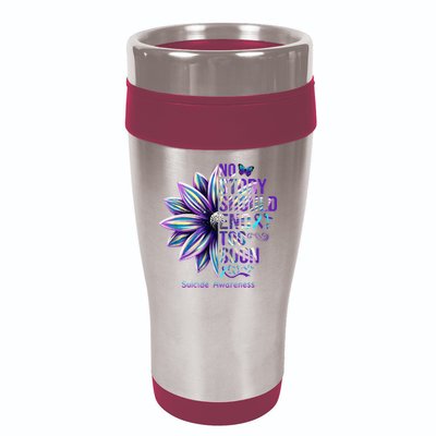 No Story Should End Too Soon Suicide Prevention Awareness 16oz Travel Tumbler
