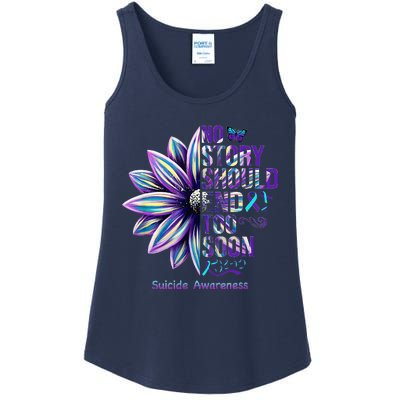 No Story Should End Too Soon Suicide Prevention Awareness Ladies Essential Tank