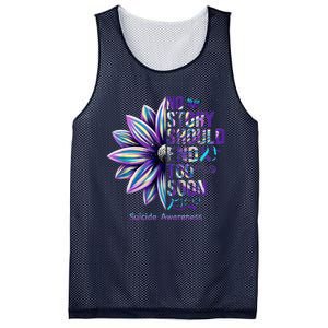 No Story Should End Too Soon Suicide Prevention Awareness Mesh Reversible Basketball Jersey Tank