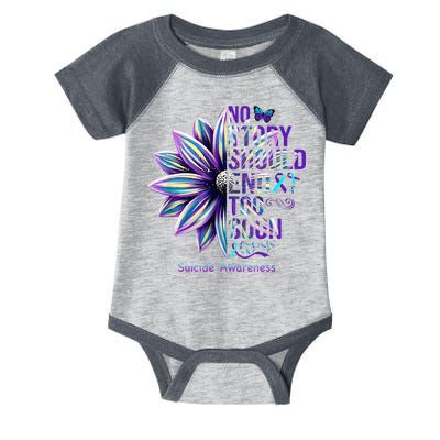No Story Should End Too Soon Suicide Prevention Awareness Infant Baby Jersey Bodysuit