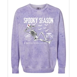 Nursing School Student Halloween Skeleton For Spooky Season Cute Gift Colorblast Crewneck Sweatshirt