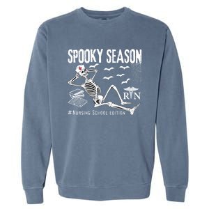 Nursing School Student Halloween Skeleton For Spooky Season Cute Gift Garment-Dyed Sweatshirt