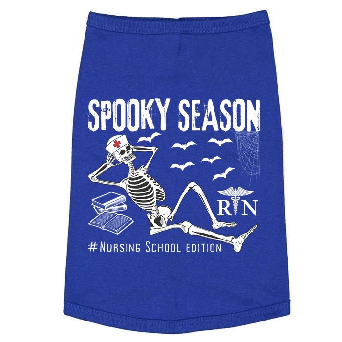 Nursing School Student Halloween Skeleton For Spooky Season Cute Gift Doggie Tank