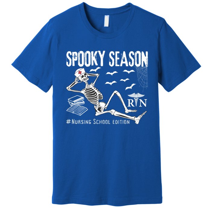 Nursing School Student Halloween Skeleton For Spooky Season Cute Gift Premium T-Shirt