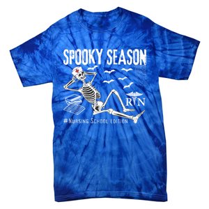 Nursing School Student Halloween Skeleton For Spooky Season Cute Gift Tie-Dye T-Shirt