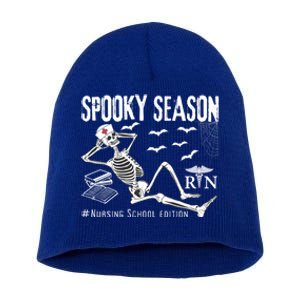 Nursing School Student Halloween Skeleton For Spooky Season Cute Gift Short Acrylic Beanie