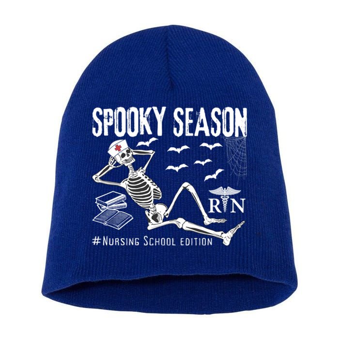 Nursing School Student Halloween Skeleton For Spooky Season Cute Gift Short Acrylic Beanie