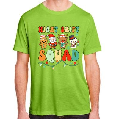 Night Shift Squad Gingerbread Santa Reindeer Snowman Xmas Adult ChromaSoft Performance T-Shirt