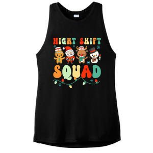 Night Shift Squad Gingerbread Santa Reindeer Snowman Xmas Ladies PosiCharge Tri-Blend Wicking Tank