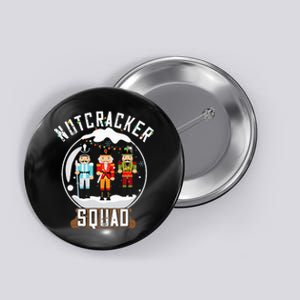 Nutcracker Squad Snow Globe Funny Christmas Ballet Dance Button