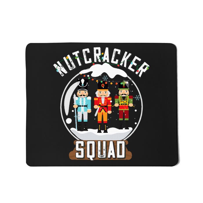 Nutcracker Squad Snow Globe Funny Christmas Ballet Dance Mousepad