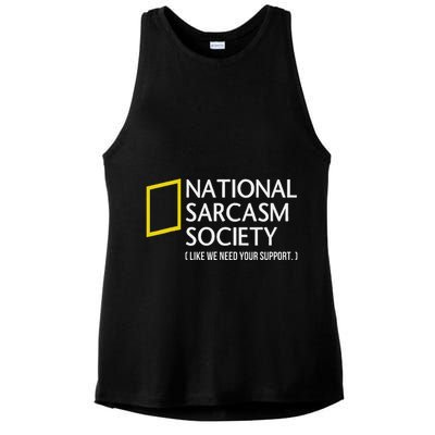 National Sarcasm Society Like We Need Your Support Ladies PosiCharge Tri-Blend Wicking Tank