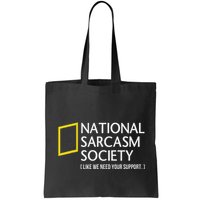National Sarcasm Society Like We Need Your Support Bag