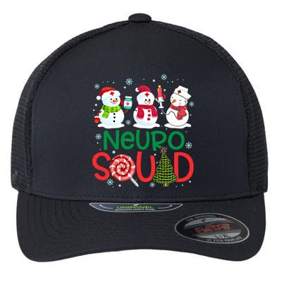 Neuro Squad Snowmies Nurse Stethoscope Christmas Pine Plaid Cute Gift Flexfit Unipanel Trucker Cap