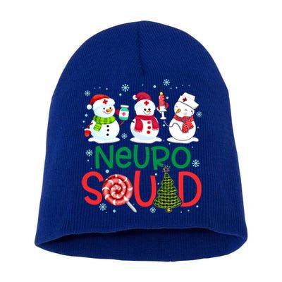 Neuro Squad Snowmies Nurse Stethoscope Christmas Pine Plaid Cute Gift Short Acrylic Beanie