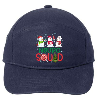 Neuro Squad Snowmies Nurse Stethoscope Christmas Pine Plaid Cute Gift 7-Panel Snapback Hat