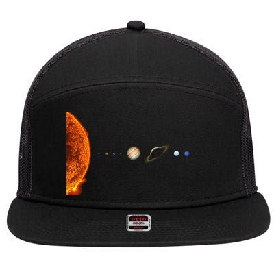 Nerdy Solar System Galaxy Solar System Astronomy 7 Panel Mesh Trucker Snapback Hat