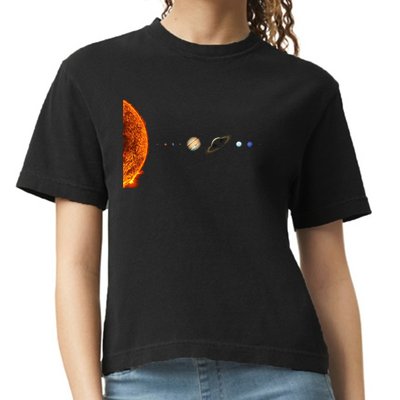 Nerdy Solar System Galaxy Solar System Astronomy Comfort Colors Boxy T-Shirt