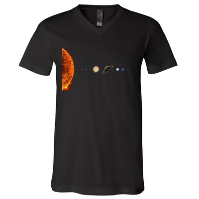 Nerdy Solar System Galaxy Solar System Astronomy V-Neck T-Shirt