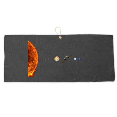 Nerdy Solar System Galaxy Solar System Astronomy Large Microfiber Waffle Golf Towel