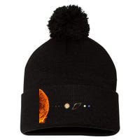 Nerdy Solar System Galaxy Solar System Astronomy Pom Pom 12in Knit Beanie
