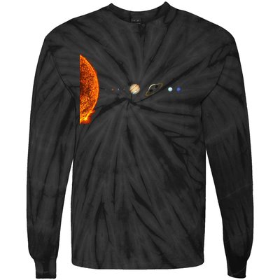 Nerdy Solar System Galaxy Solar System Astronomy Tie-Dye Long Sleeve Shirt