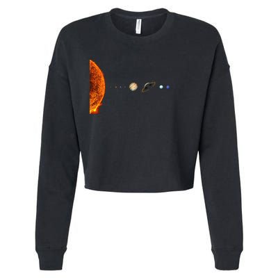 Nerdy Solar System Galaxy Solar System Astronomy Cropped Pullover Crew