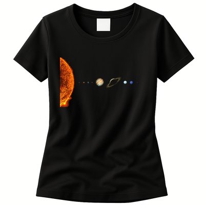 Nerdy Solar System Galaxy Solar System Astronomy Womens T-Shirt