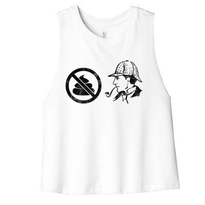 No Shit Sherlock Women's Racerback Cropped Tank