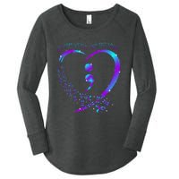 No Story Should End Happy Suicide Awareness Support Women's Perfect Tri Tunic Long Sleeve Shirt