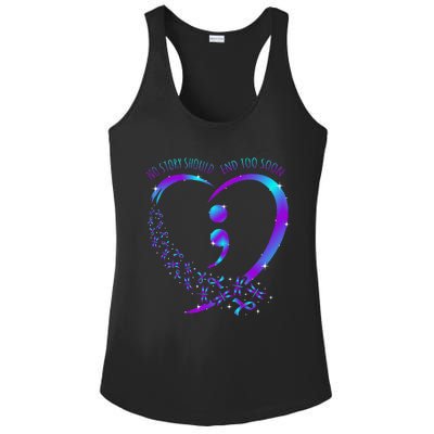 No Story Should End Happy Suicide Awareness Support Ladies PosiCharge Competitor Racerback Tank