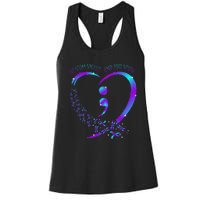 No Story Should End Happy Suicide Awareness Support Women's Racerback Tank