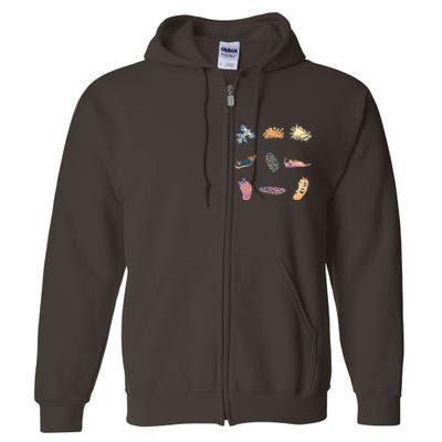 Nudibranch Sea Slug Marine Biologist And Aquarist Full Zip Hoodie