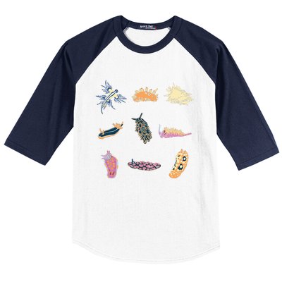 Nudibranch Sea Slug Marine Biologist And Aquarist Baseball Sleeve Shirt