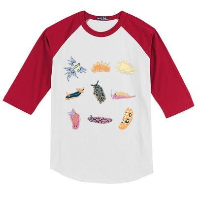 Nudibranch Sea Slug Marine Biologist And Aquarist Kids Colorblock Raglan Jersey