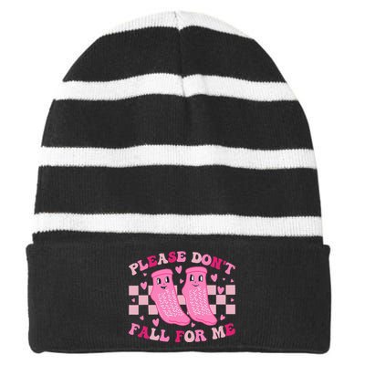 Non Slip Socks Please DonT Fall For Me Medical Nurse Striped Beanie with Solid Band