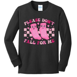 Non Slip Socks Please DonT Fall For Me Medical Nurse Kids Long Sleeve Shirt