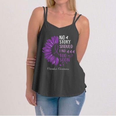 No Story Should End Too Soon Overdose Purple Ribbon Women's Strappy Tank