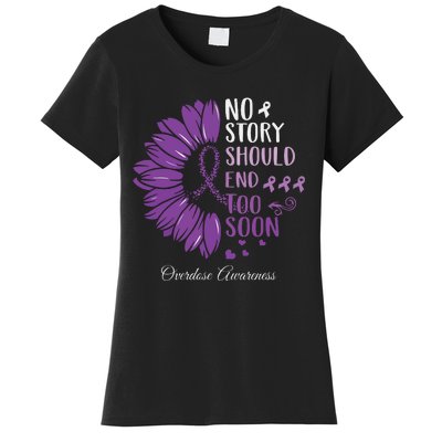 No Story Should End Too Soon Overdose Purple Ribbon Women's T-Shirt