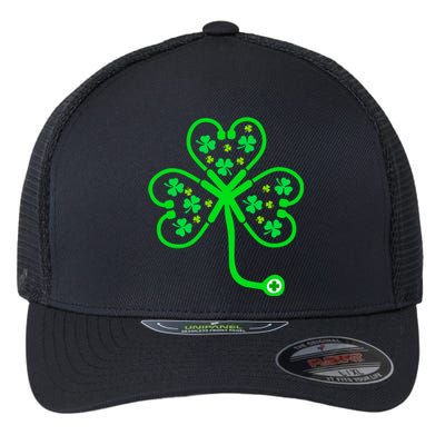 Nurse Shamrock St Patricks Day Nursing Stethoscope Irish Gift Flexfit Unipanel Trucker Cap