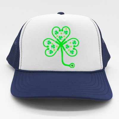 Nurse Shamrock St Patricks Day Nursing Stethoscope Irish Gift Trucker Hat