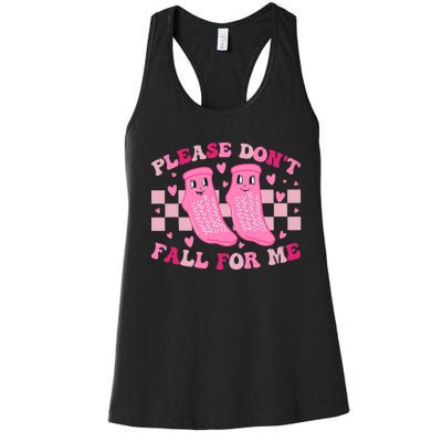 Non Slip Socks Please DonT Fall For Me Medical Nurse Women's Racerback Tank