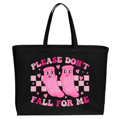 Non Slip Socks Please DonT Fall For Me Medical Nurse Cotton Canvas Jumbo Tote