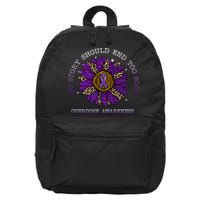 No Story Should End Too Soon Overdose Awareness Sunflower Ribbon 16 in Basic Backpack